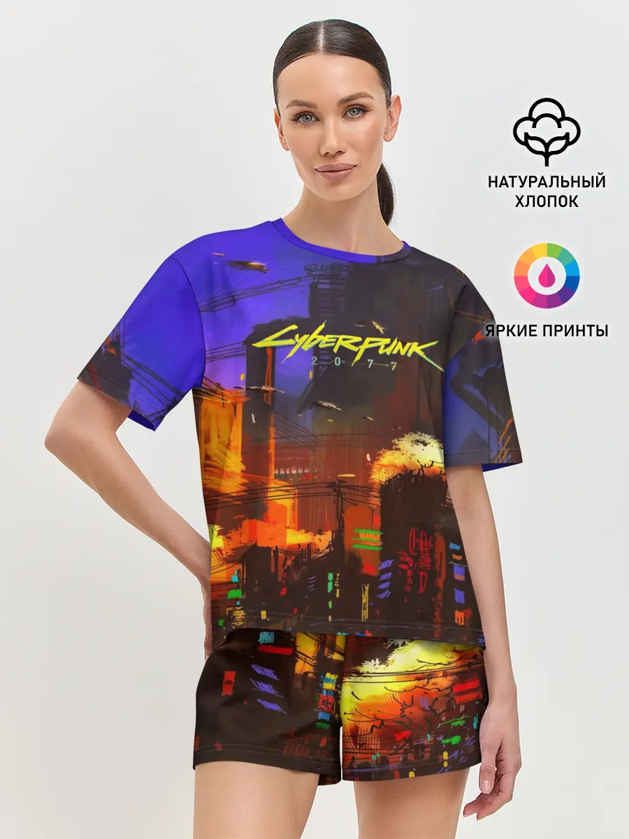 Женская пижама с шортами / Cyber Punk 2077
