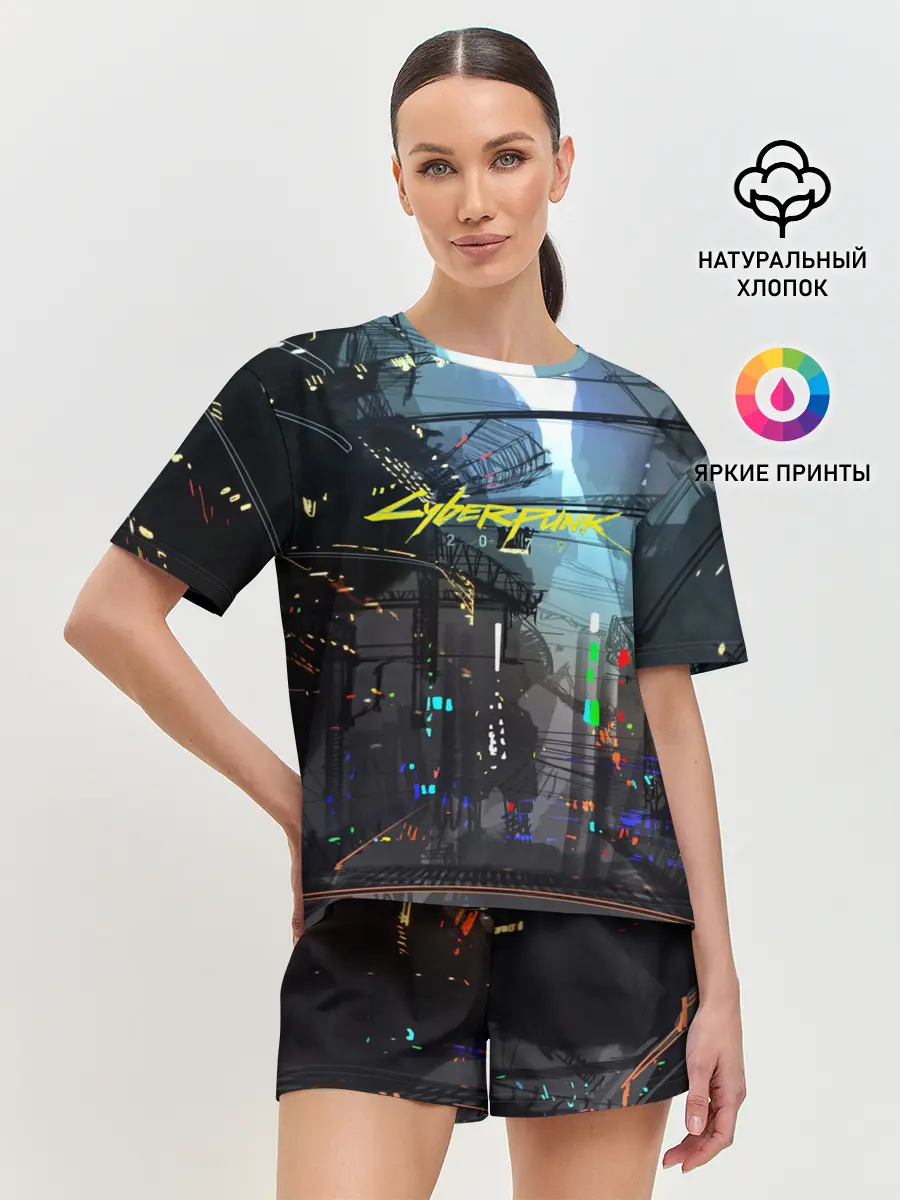 Женская пижама с шортами / Cyber Punk 2077