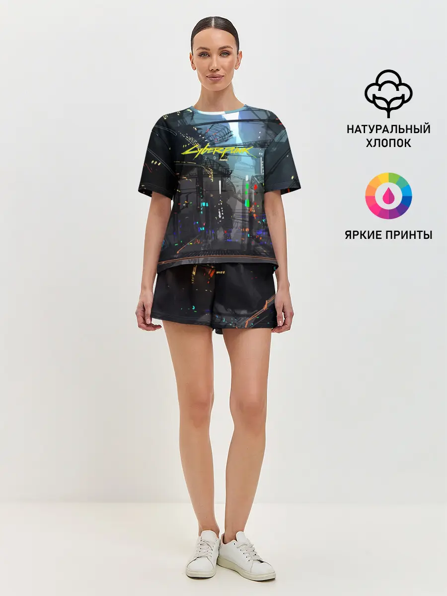 Женская пижама с шортами / Cyber Punk 2077