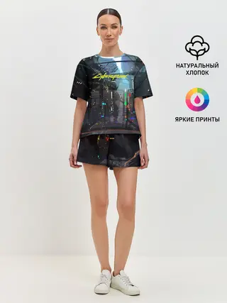 Женская пижама с шортами / Cyber Punk 2077