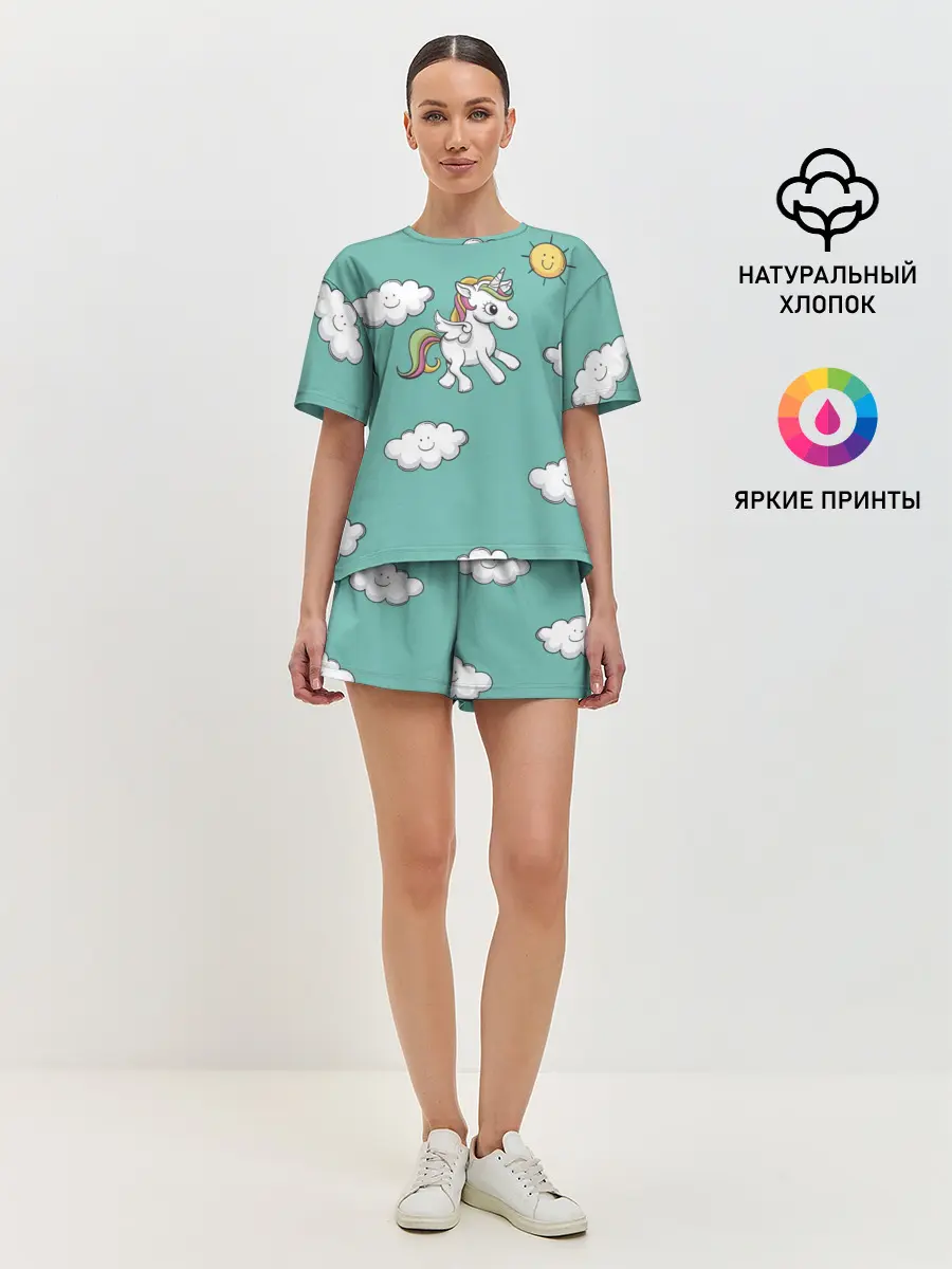 Женская пижама с шортами / Love of Unicorns