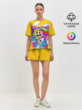 Женская пижама с шортами / 69 rainbow