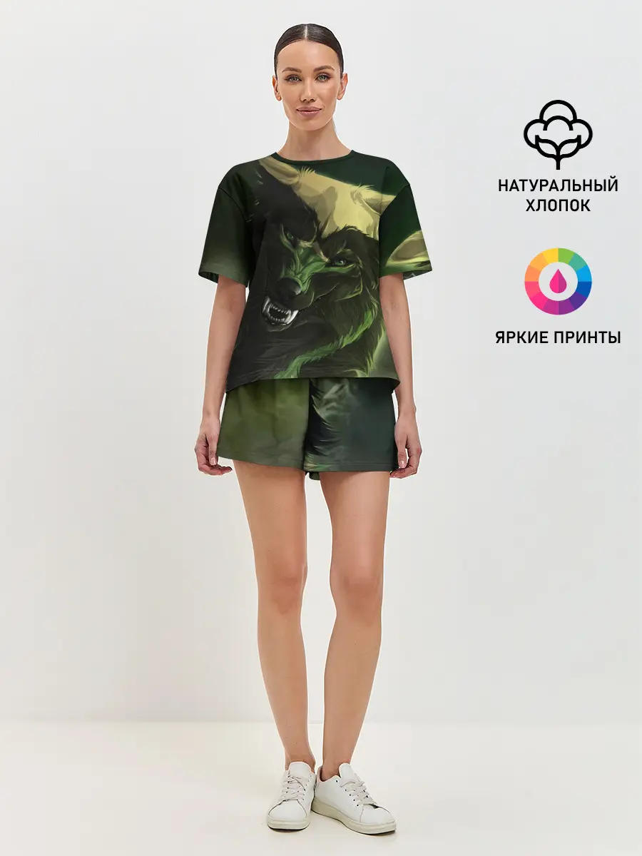 Женская пижама с шортами / Дикий хищник