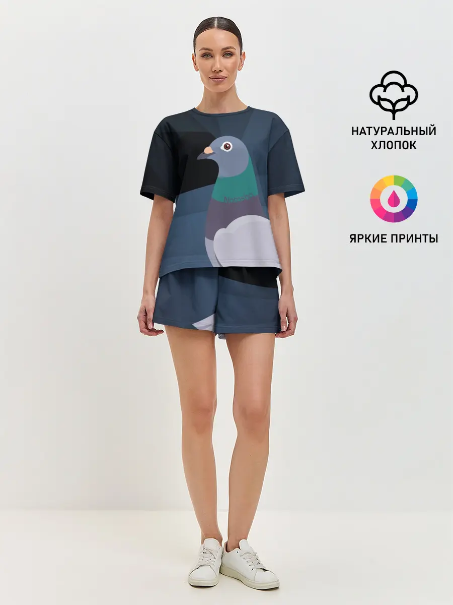 Женская пижама с шортами / Голубь Наташа