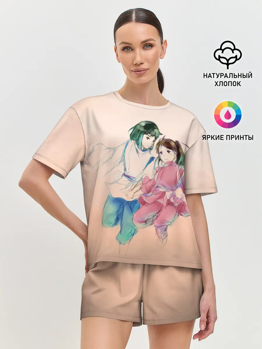 Женская пижама с шортами / Тихиро и Хаку