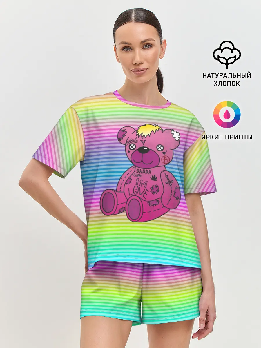 Женская пижама с шортами / Мишка Lil Peep