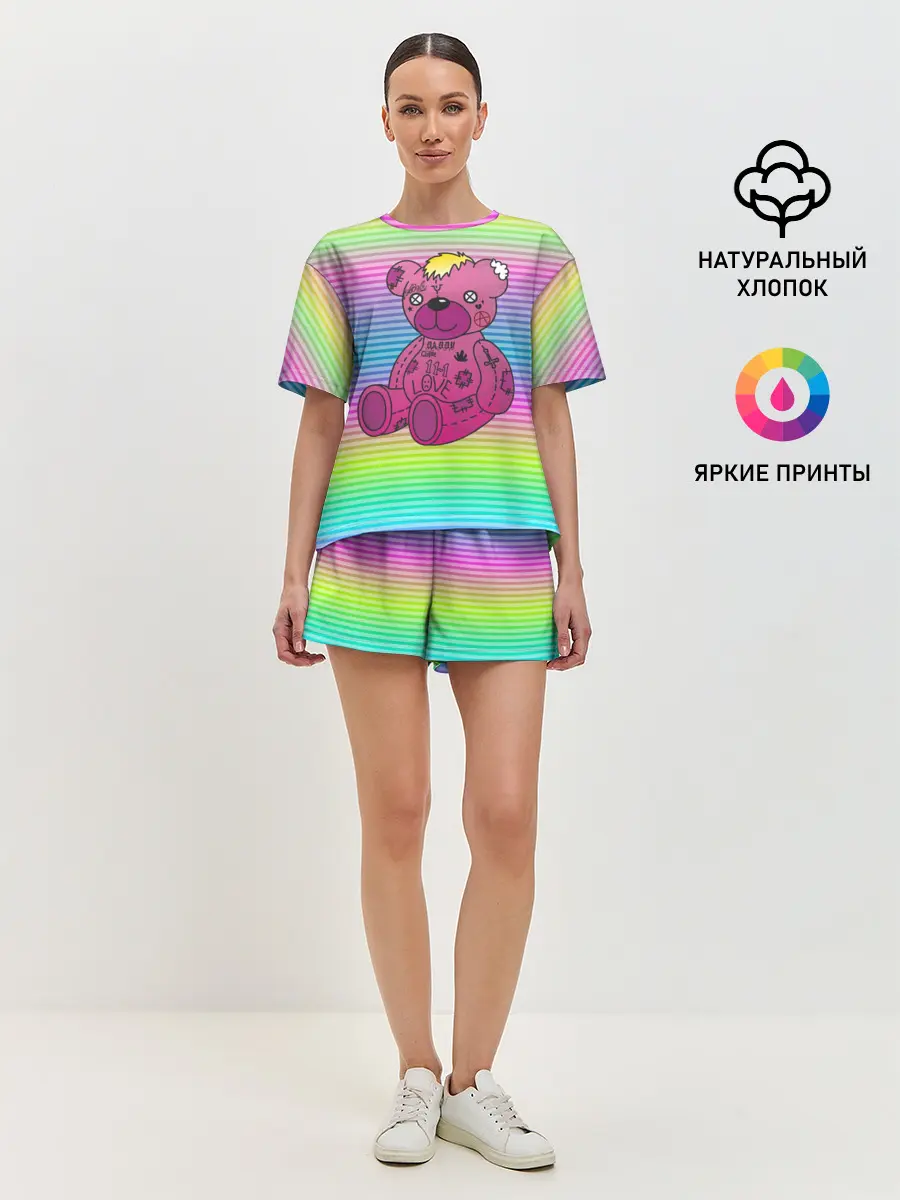 Женская пижама с шортами / Мишка Lil Peep