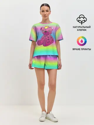 Женская пижама с шортами / Мишка Lil Peep