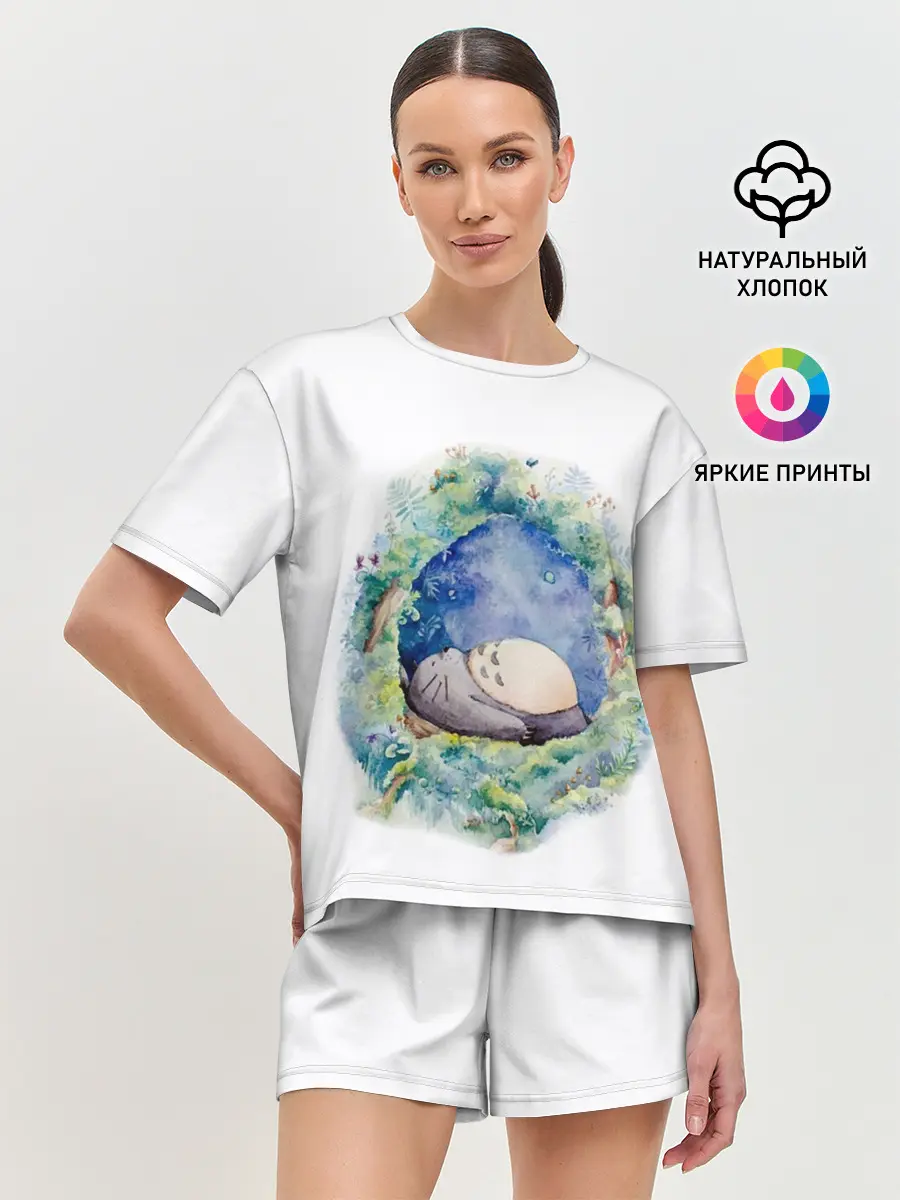 Женская пижама с шортами / Тоторо спит
