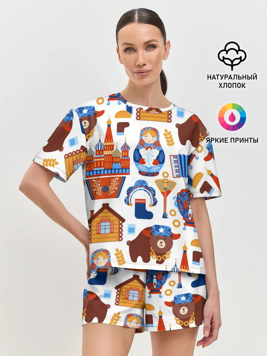Женская пижама с шортами / Традиционный поп арт