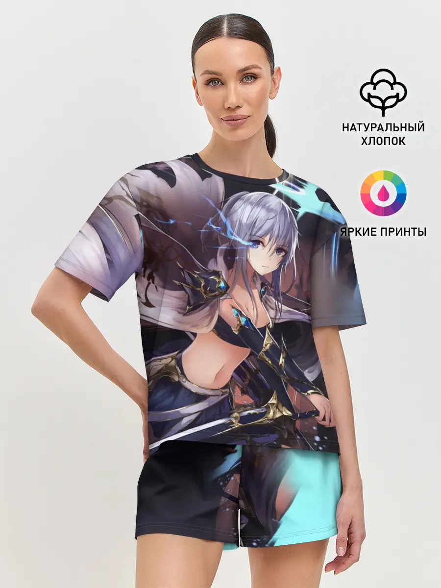 Женская пижама с шортами / ФЭНТЕЗИ АНИМЕ-ВОИТЕЛЬНИЦА