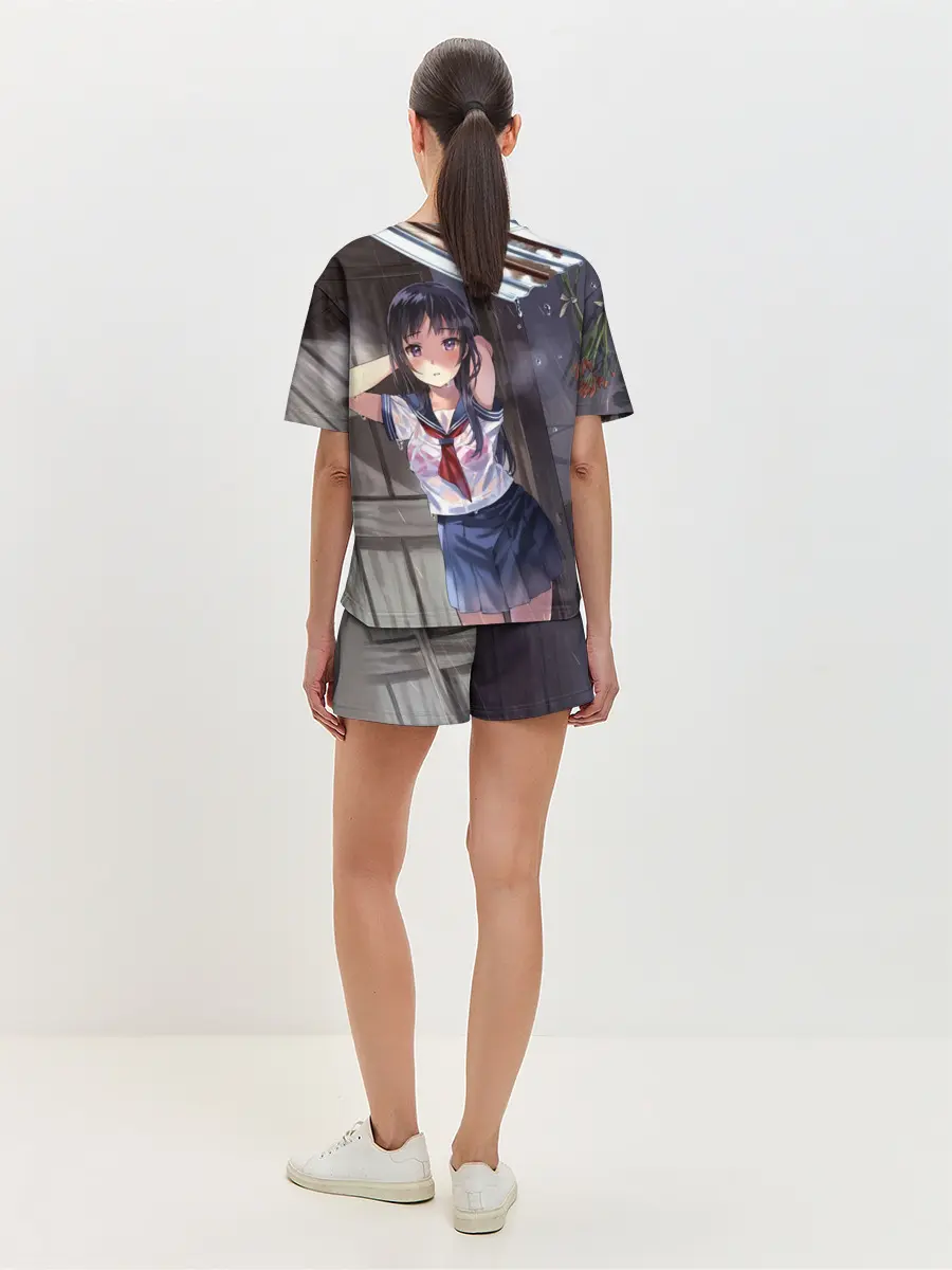 Женская пижама с шортами / Летний дождь