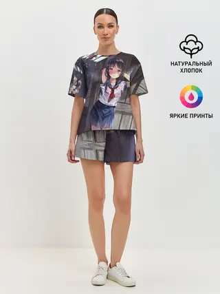 Женская пижама с шортами / Летний дождь