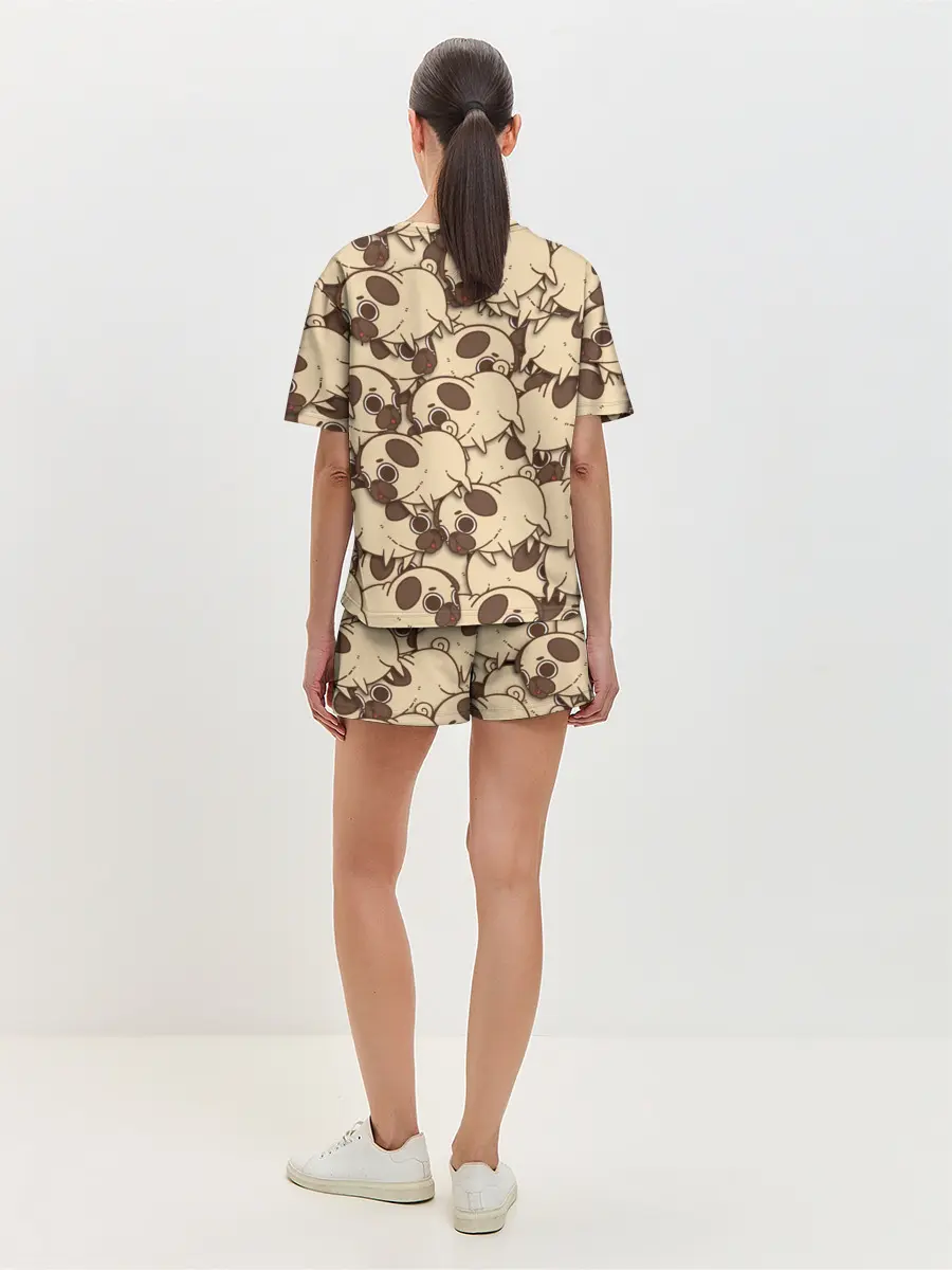 Женская пижама с шортами / мопс