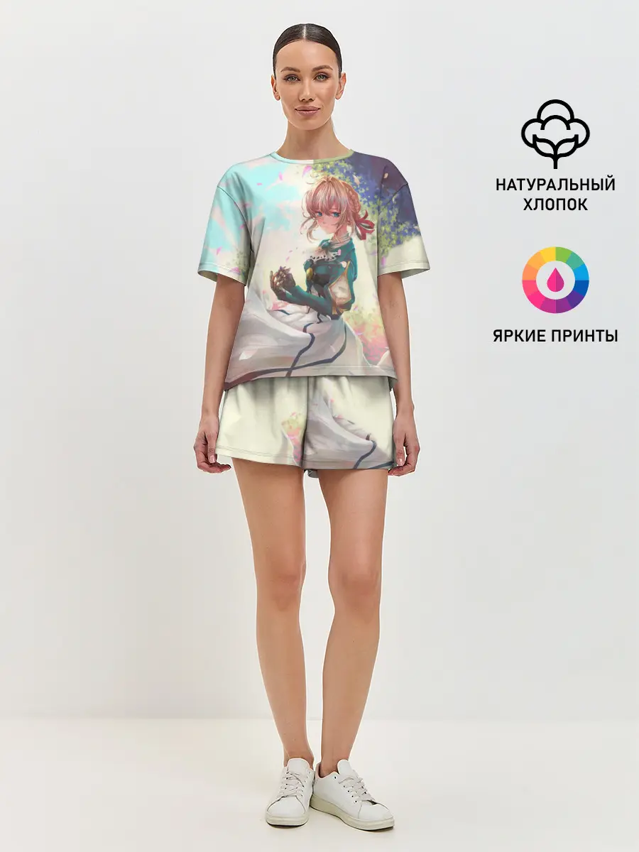 Женская пижама с шортами / Violet Evergarden_8