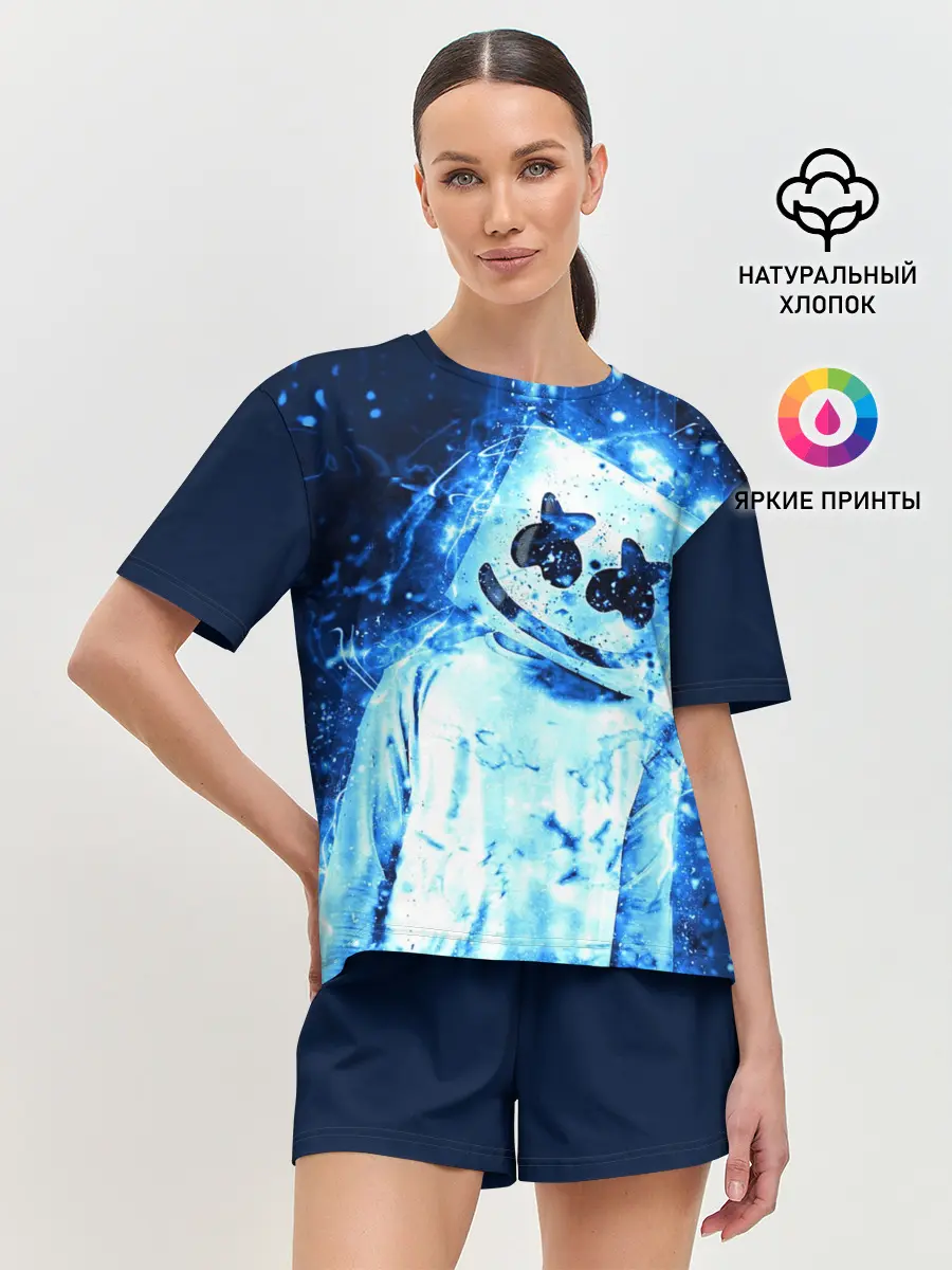 Женская пижама с шортами / Marshmello