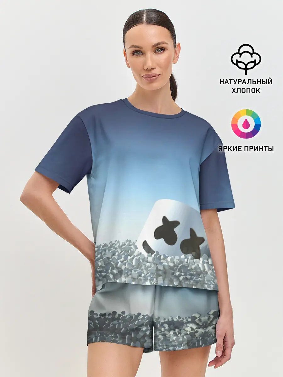 Женская пижама с шортами / Marshmello