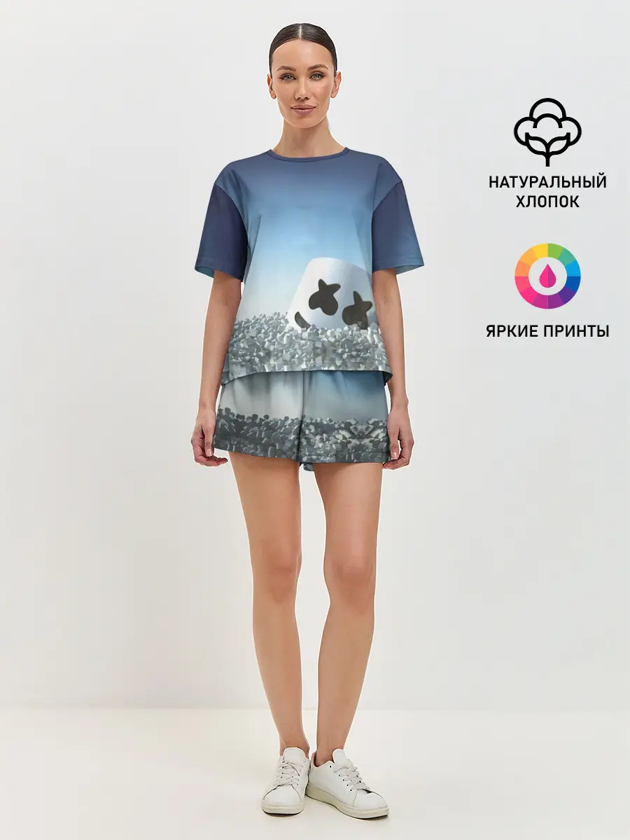 Женская пижама с шортами / Marshmello