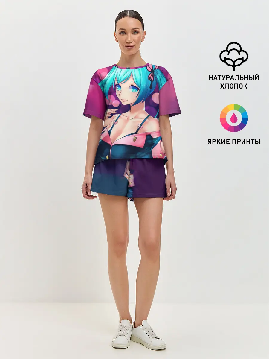 Женская пижама с шортами / Неотразимая Хатсуне Мику