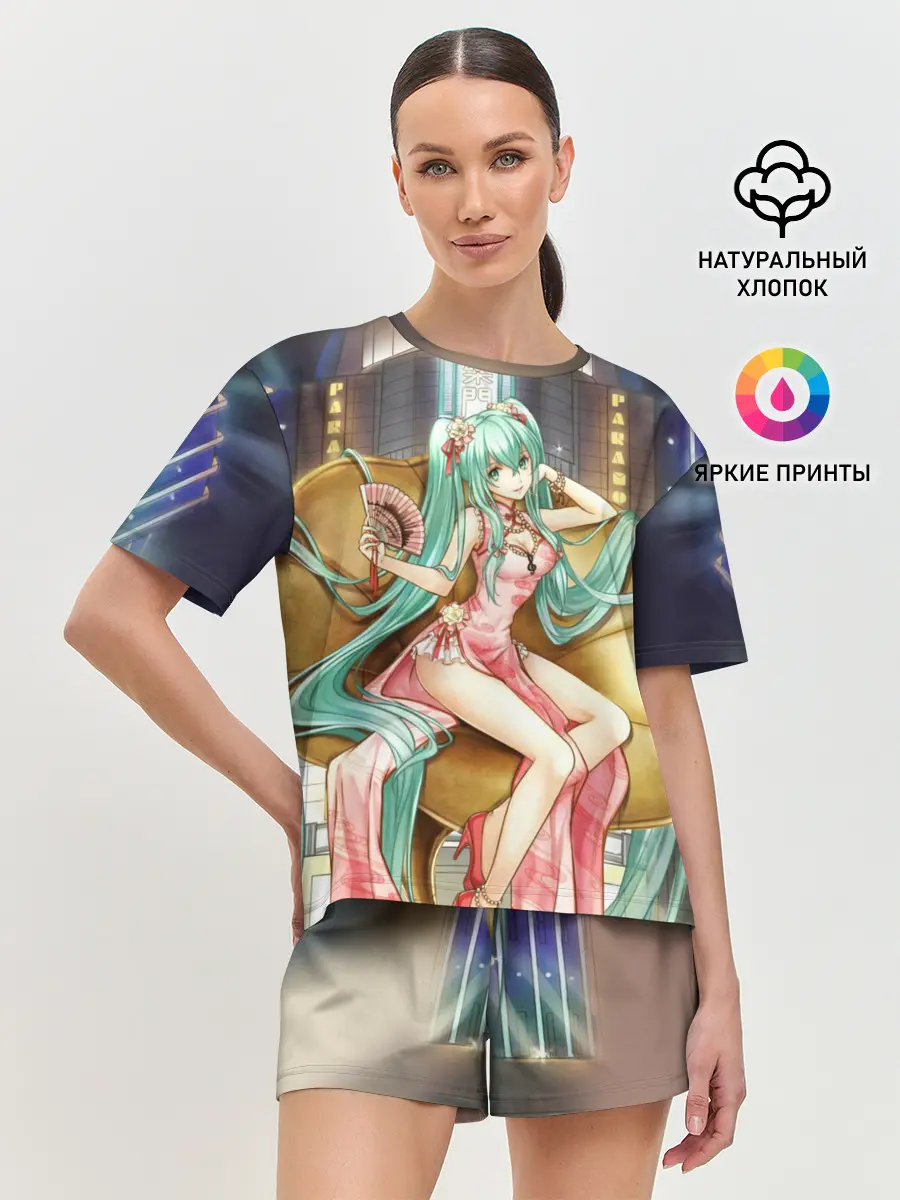 Женская пижама с шортами / Hatsune Moku на троне