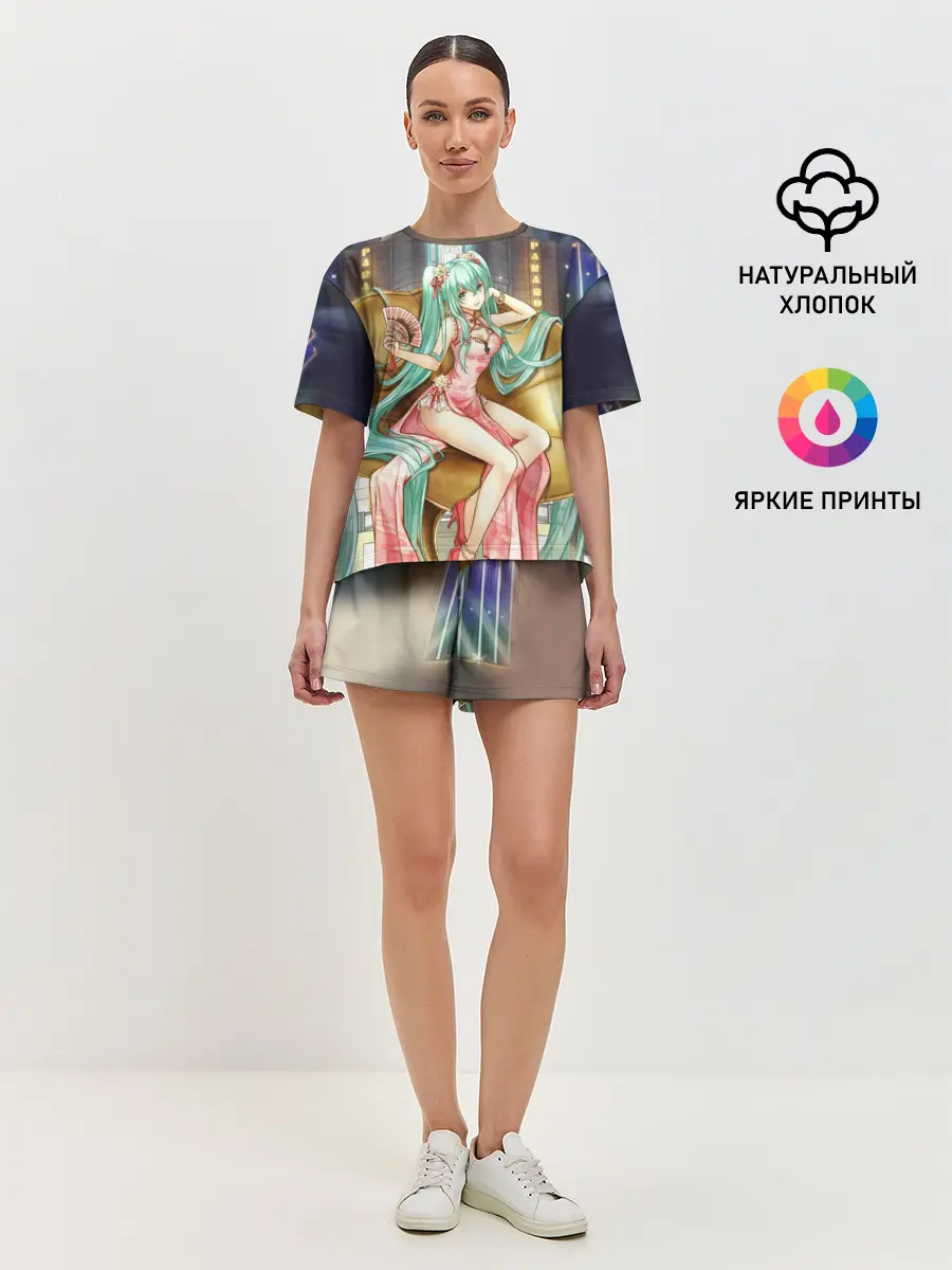 Женская пижама с шортами / Hatsune Moku на троне