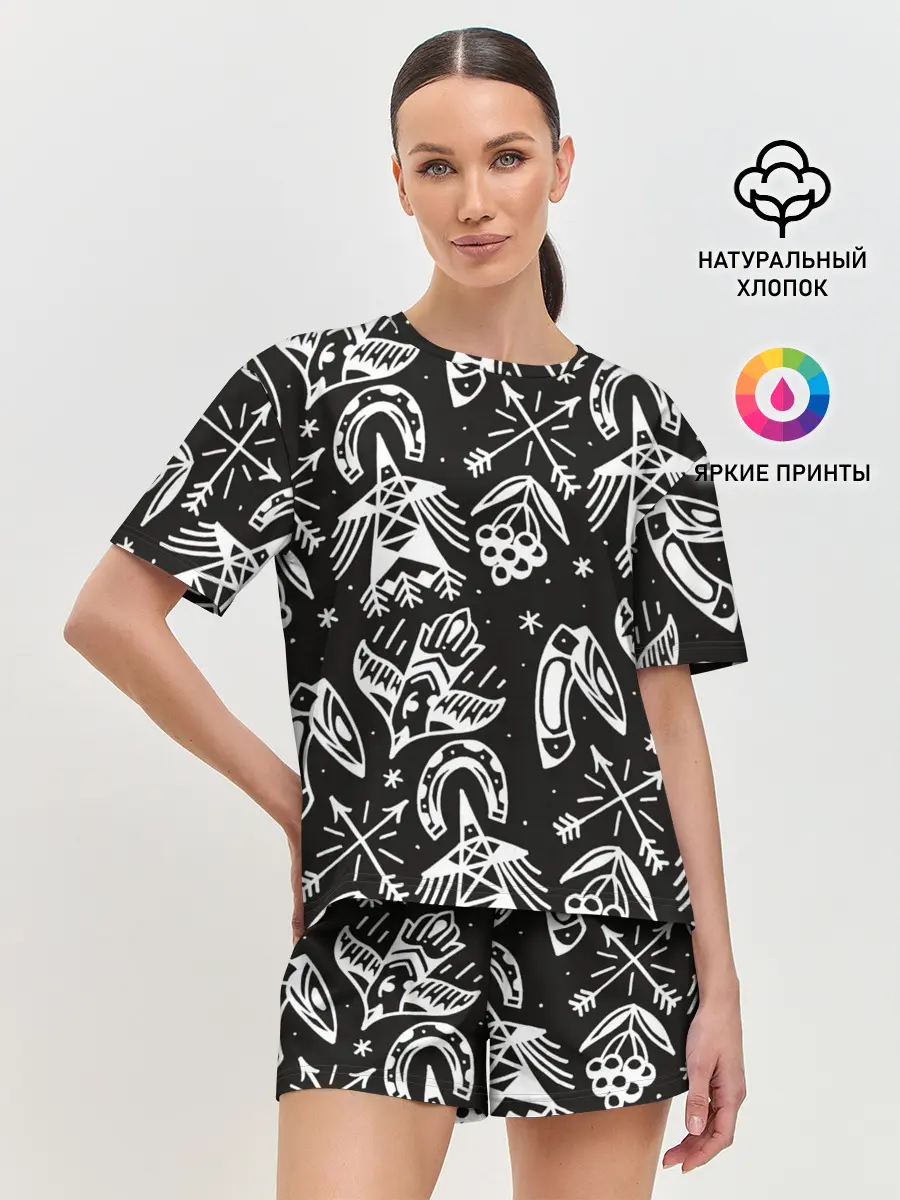 Женская пижама с шортами / Сибирь