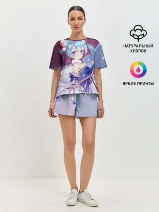 Женская пижама с шортами / Хацуне Мику с зонтом