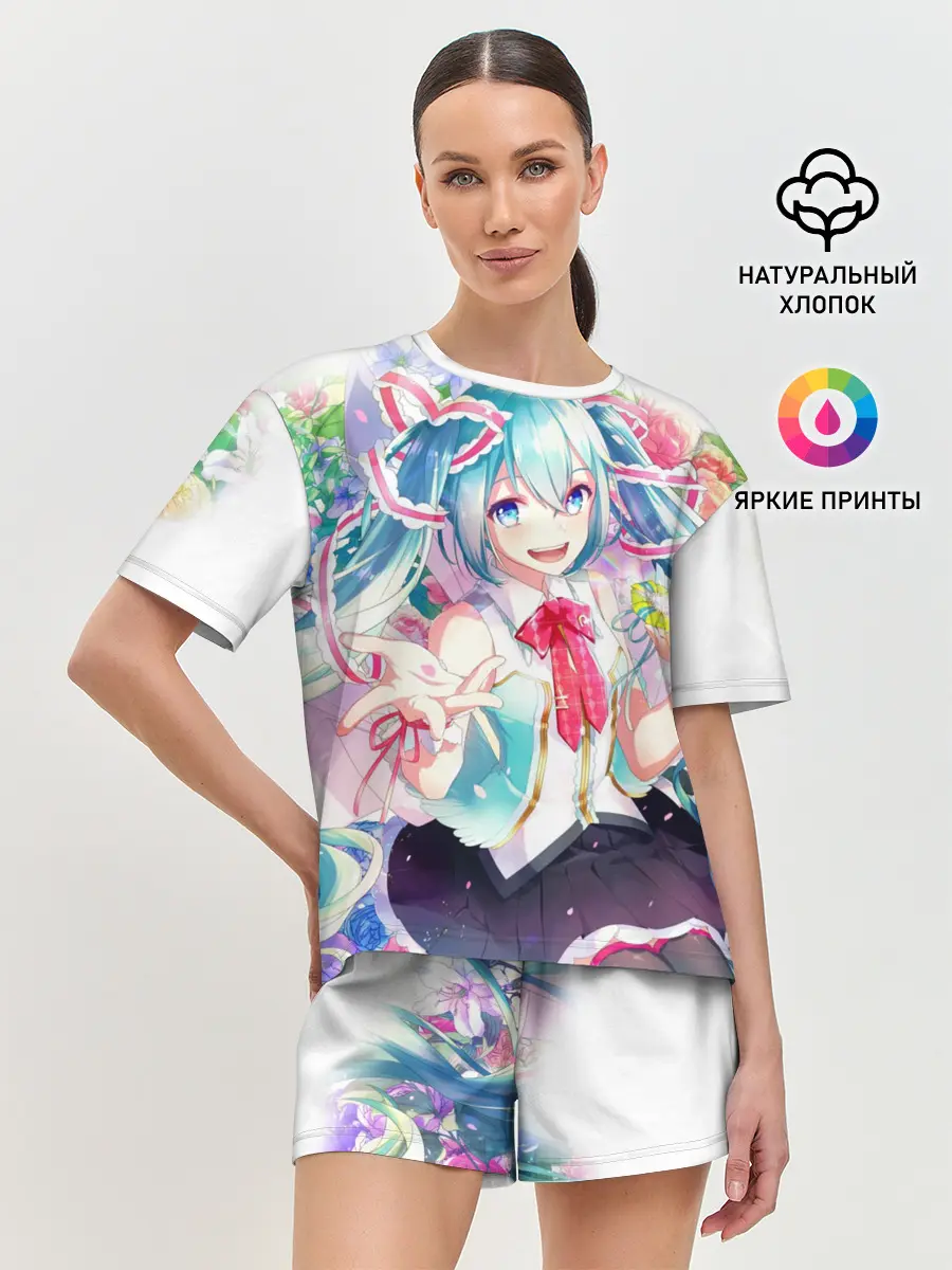 Женская пижама с шортами / Благородная Хатсуне Мику