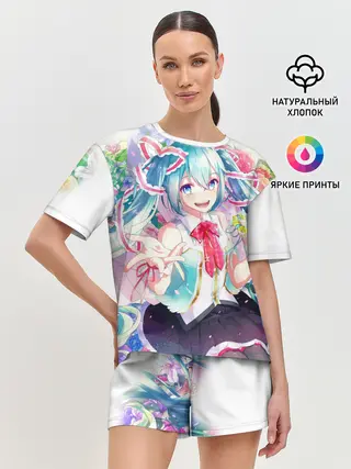 Женская пижама с шортами / Благородная Хатсуне Мику