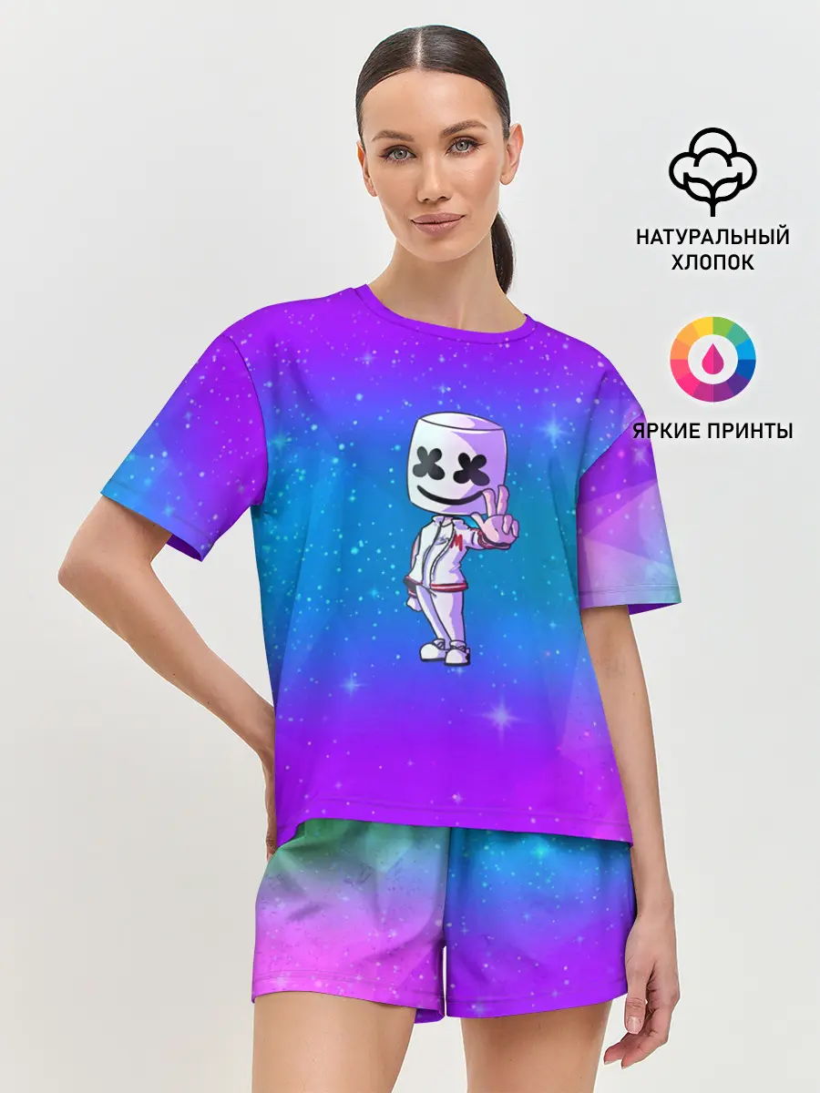 Женская пижама с шортами / Marshmello