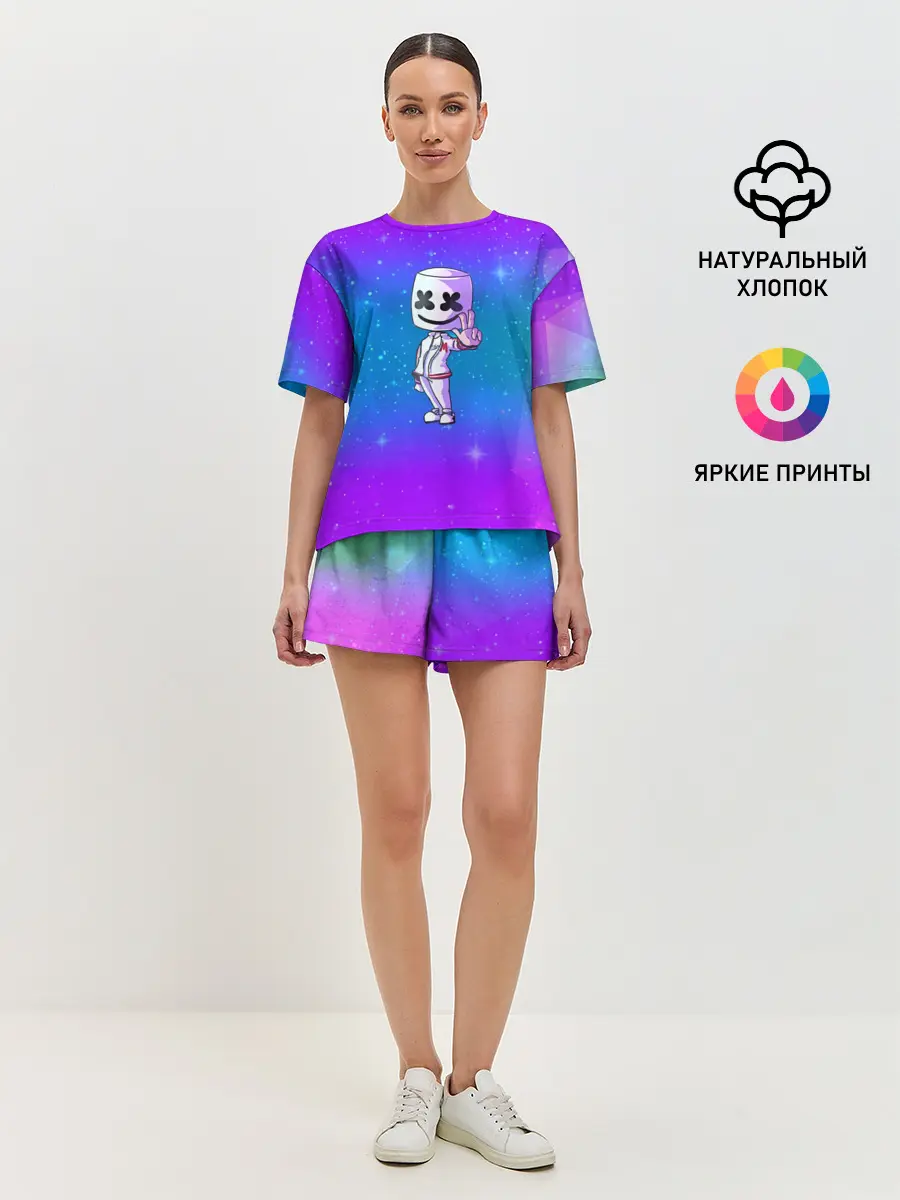 Женская пижама с шортами / Marshmello