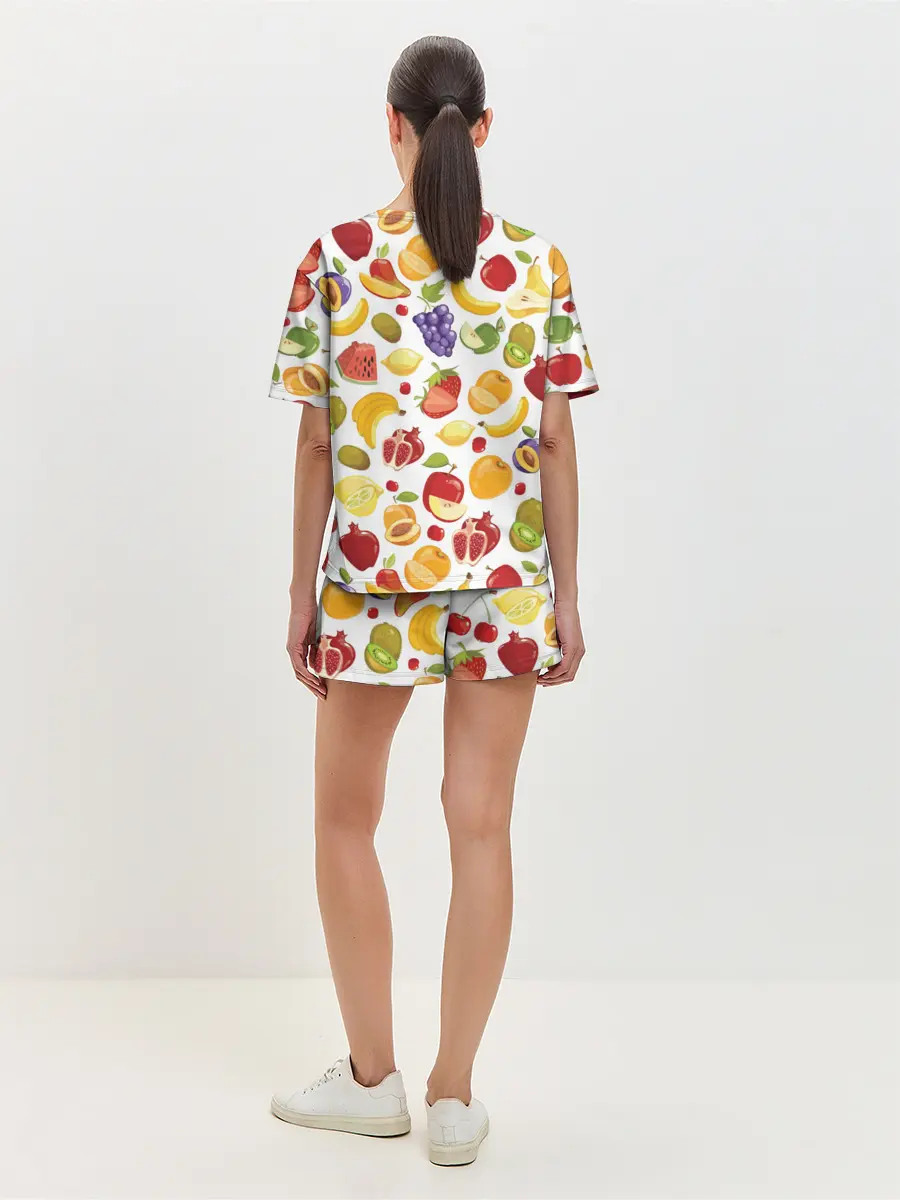 Женская пижама с шортами / Фрукты