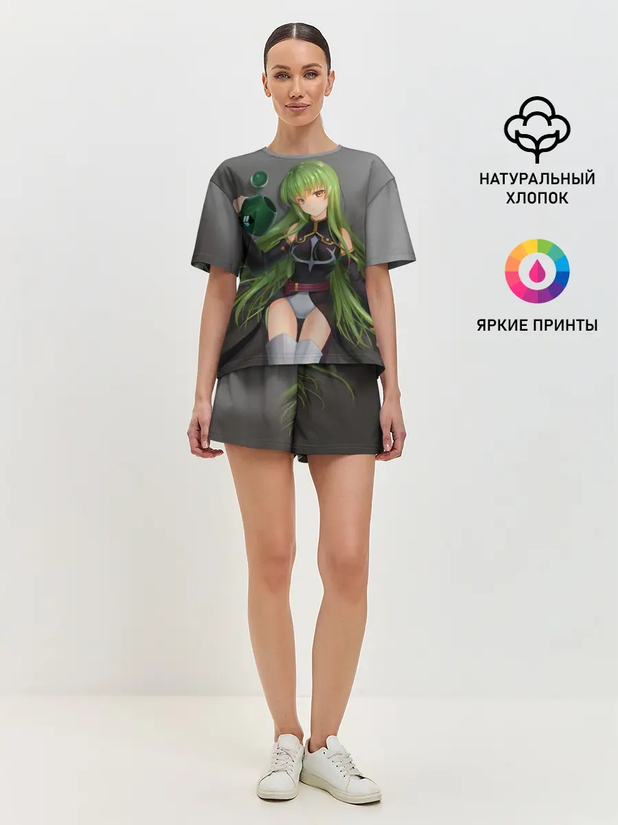 Женская пижама с шортами / Code Geass art gray