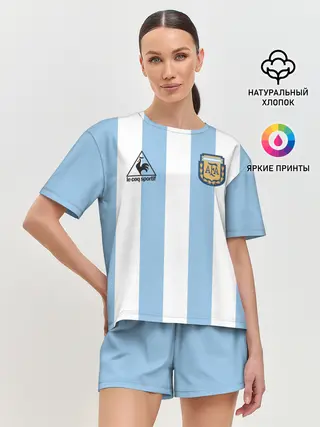Женская пижама с шортами / Марадона Аргентина ретро
