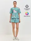 Женская пижама с шортами / Единорог радуга
