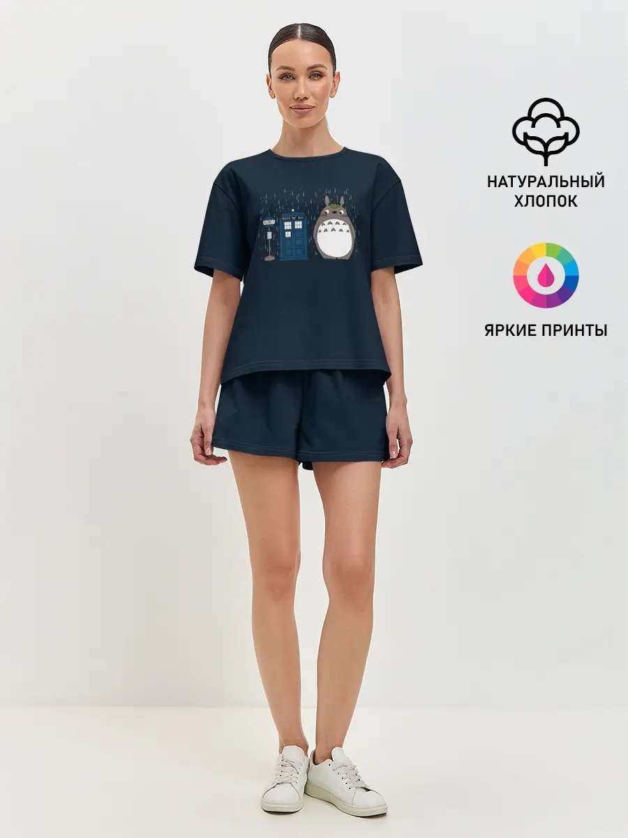 Женская пижама с шортами / Тоторо и Тардис