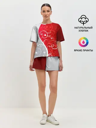 Женская пижама с шортами / КРУЖЕВО