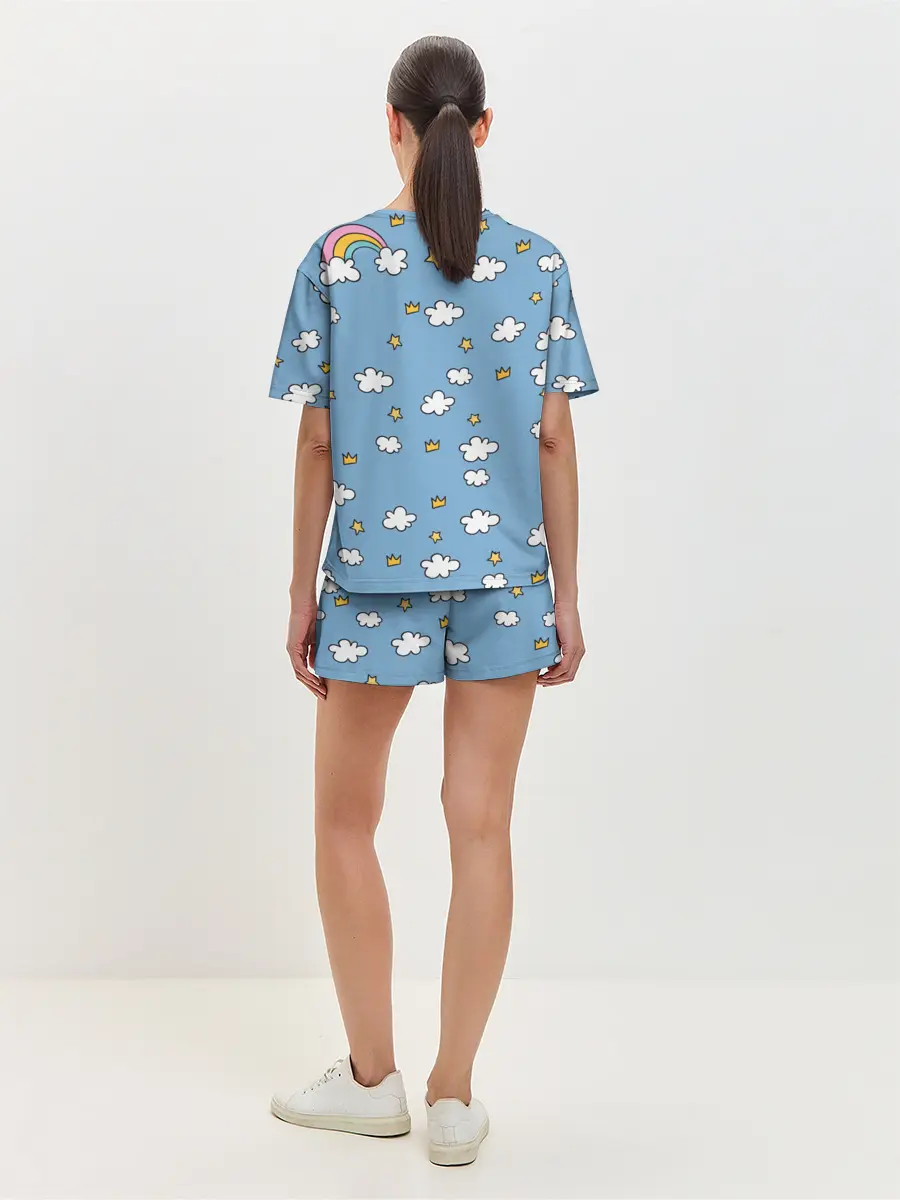 Женская пижама с шортами / Радужный Единорог