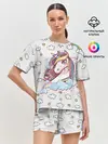 Женская пижама с шортами / Единорог