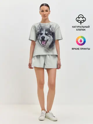 Женская пижама с шортами / Хаска