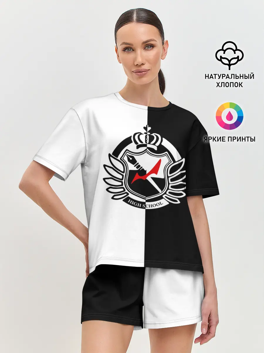 Женская пижама с шортами / MONOKUMA SCHOOL с фоном