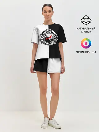 Женская пижама с шортами / MONOKUMA SCHOOL с фоном