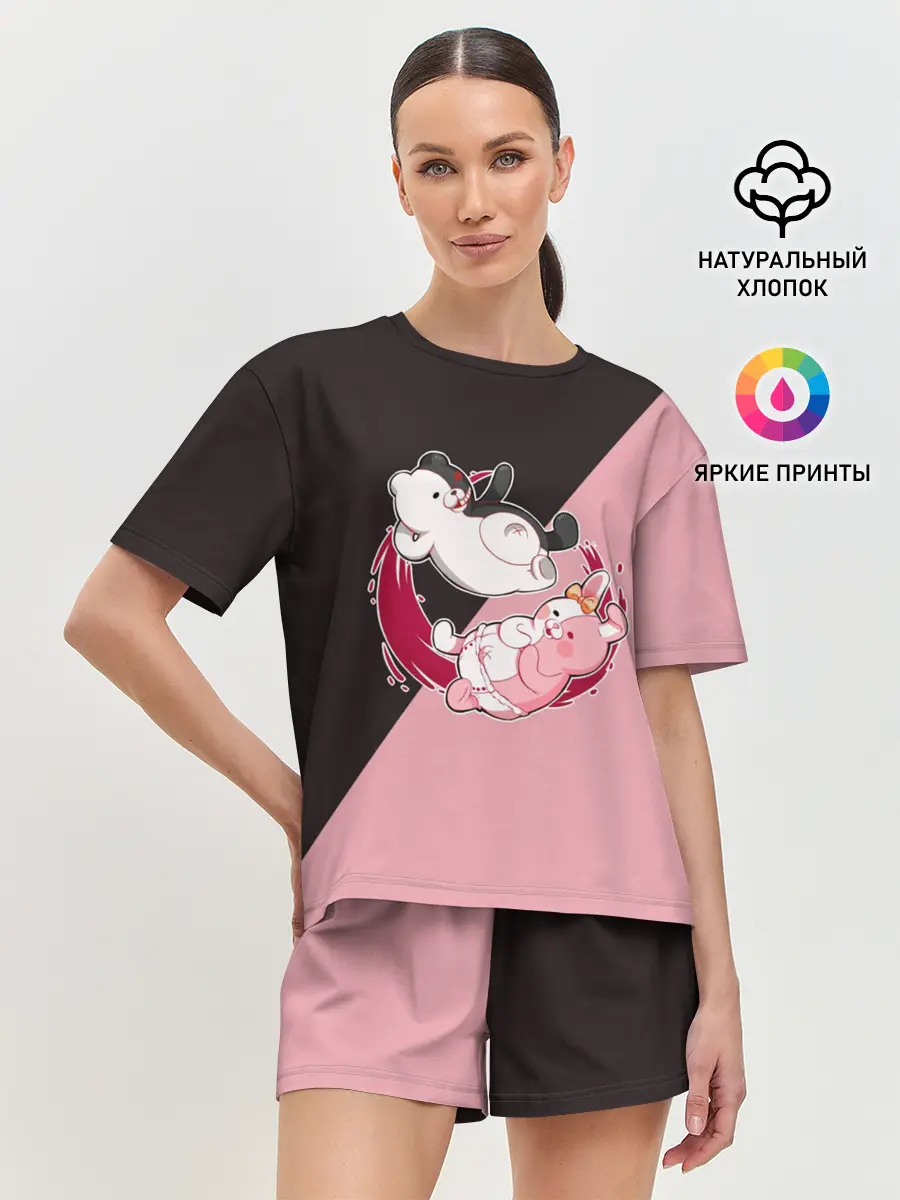 Женская пижама с шортами / MONOKUMA X MONOMI | МОНОКУМА