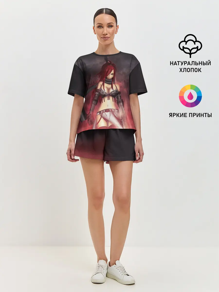 Женская пижама с шортами / Алая Эльза