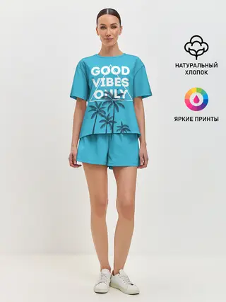 Женская пижама с шортами / Good vibes only