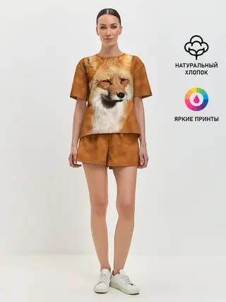 Женская пижама с шортами / Лисичка