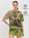 Женская пижама с шортами / Волки