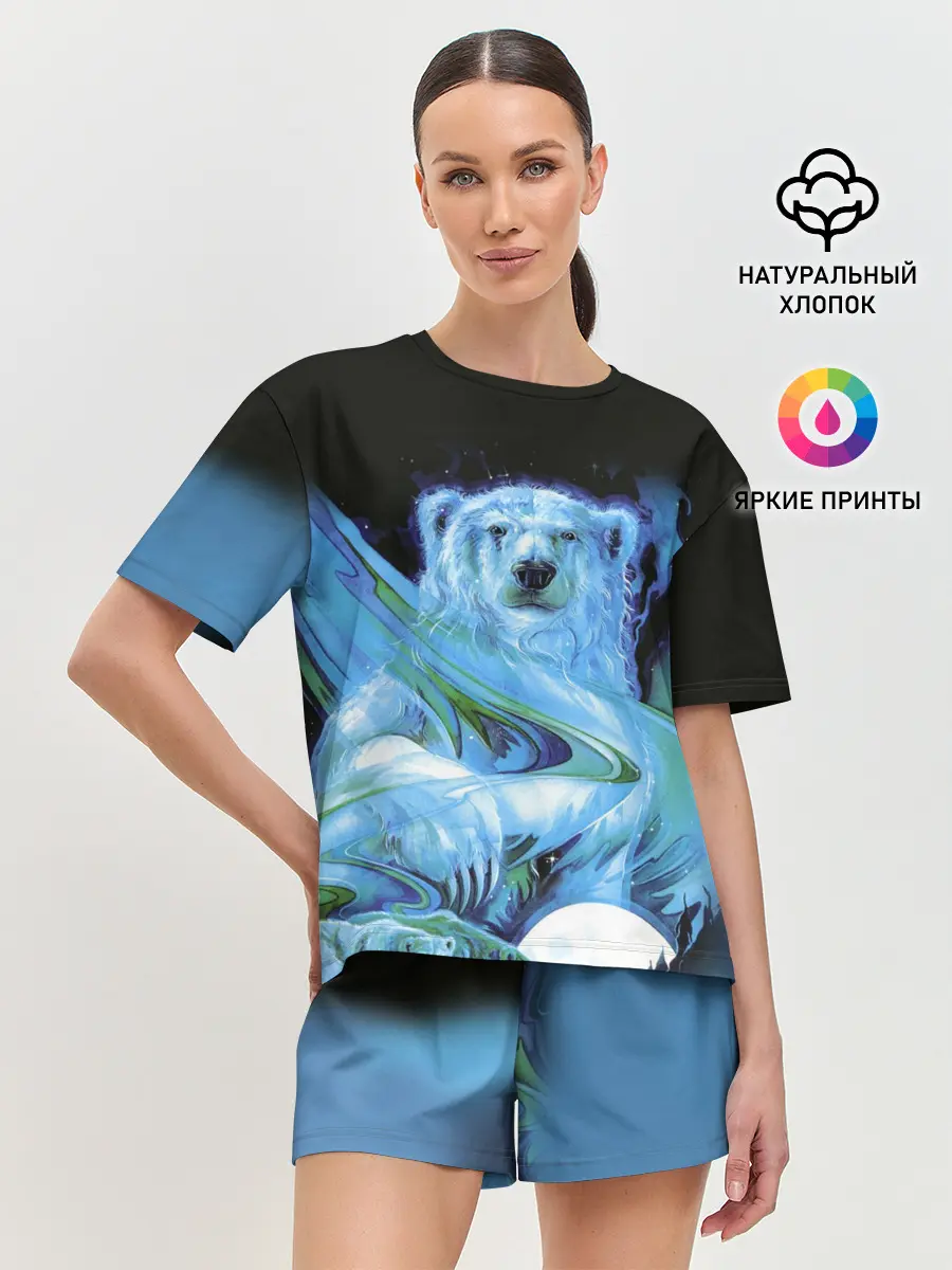 Женская пижама с шортами / Мишка на Севере