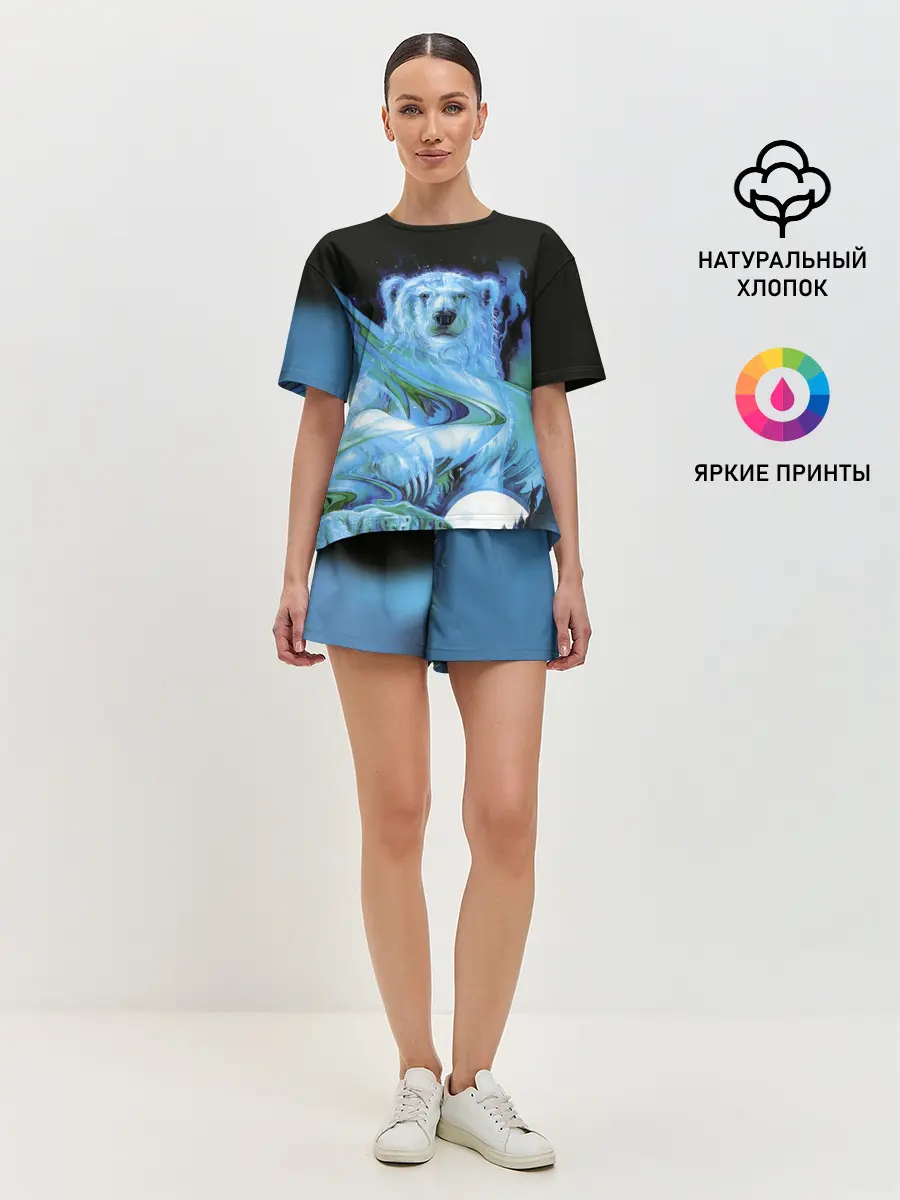 Женская пижама с шортами / Мишка на Севере