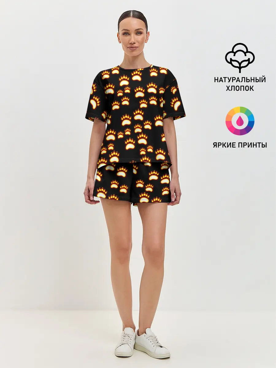 Женская пижама с шортами / Сила удара медведя